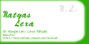 matyas lexa business card